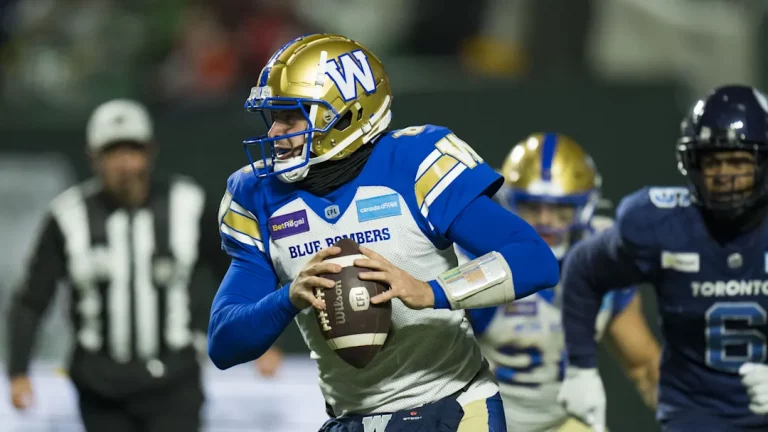 blue bombers vs tiger-cats Nov 20, 2022; Regina, Saskatchewan, CAN; Winnipeg Blue Bombers quarterback Zach Collaros (8) scrambles out of the pocket against the Toronto Argonauts in the second half. The Argonauts defeated the Blue Bombers to win the 2022 Grey Cup Championship at Mosaic Stadium. Toronto won 24-23. Mandatory Credit: Bob Frid-Imagn Images / Bob Frid-Imagn Images