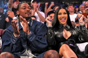 Stefon Diggs and Cardi B in May 2025. Credit : Elsa/Getty