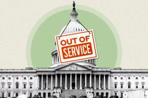 Illustration by Claudine Hellmuth/POLITICO (source images via iStock) federal government shutdowns