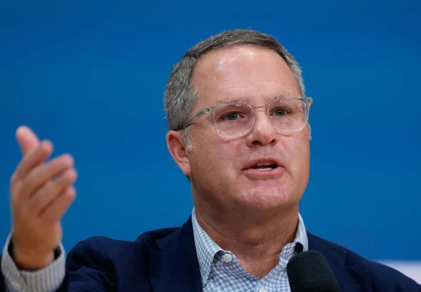 FILE - Walmart CEO Doug McMillon speaks at the Opportunity Summit Thursday, Sept. 25, 2025, in Bentonville, Ark. Photo by Charlie Riedel /AP