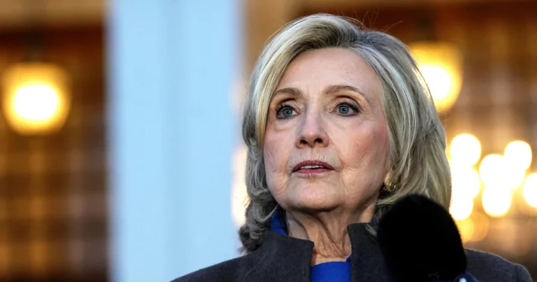 Former U.S. Secretary of State Hillary Clinton speaks to the press after testifying in a closed-door deposition with the House Oversight Committee at the Chappaqua Performing Arts Center on Thursday in Chappaqua, N.Y.David Dee Delgado / Getty Images