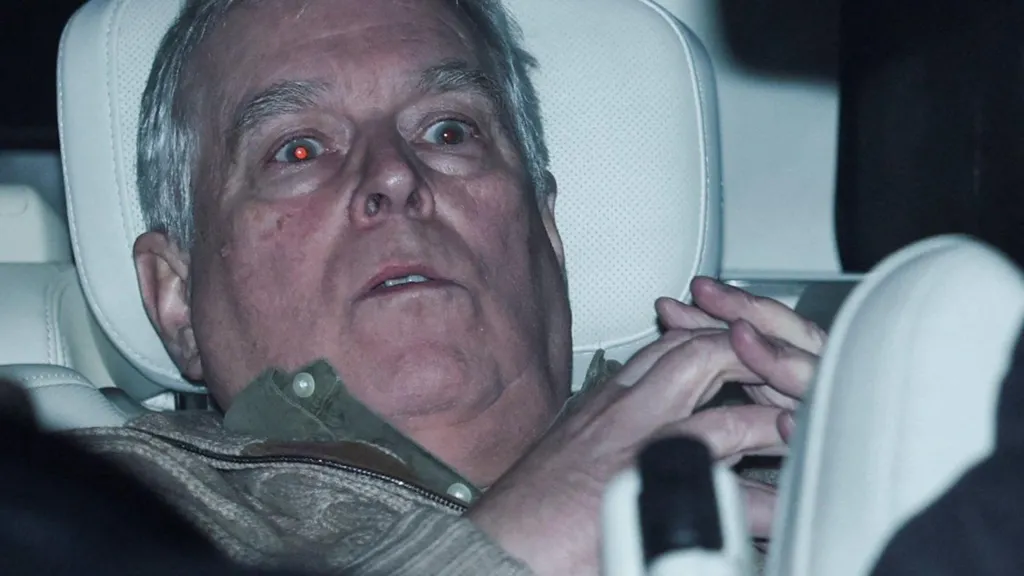 Prince Andrew Mountbatten-Windsor after his release from custody after his arrest