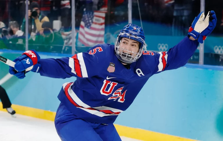 Megan Keller celebrates after scoring the game-winning goal to give the United States the gold medal over Canada. (REUTERS / REUTERS)